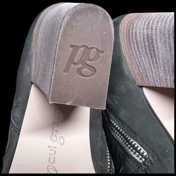 PAUL GREEN Malibu Green Nubuck Women's Size US 9 / UK 7 Sliced Zip Ankle Bootie - Picture 13 of 16